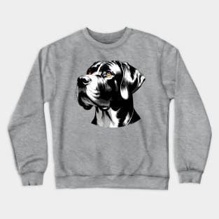 Stunning and Cool Bracco Italiano Monochrome and Gold Portrait for Father's Day Crewneck Sweatshirt